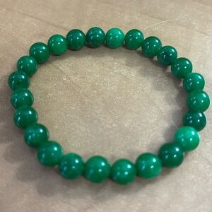 #002 Green Jade Bracelet 8mm Handmade